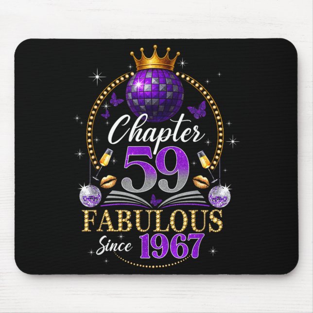 Tapis De Souris Chapter 59 Since 1967 Purple Disco Ball 59th Birth (Devant)