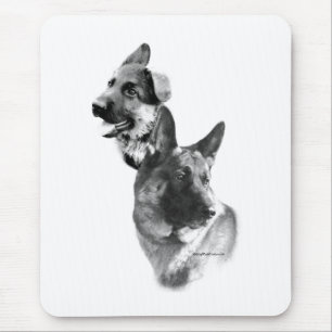Tapis De Souris Charbon de bois 2 de berger allemand