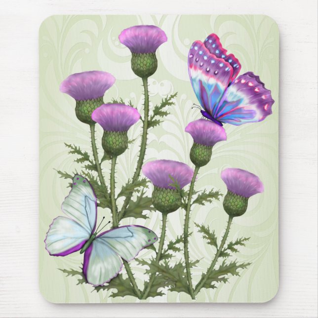 Tapis De Souris Chardons et papillons (Devant)