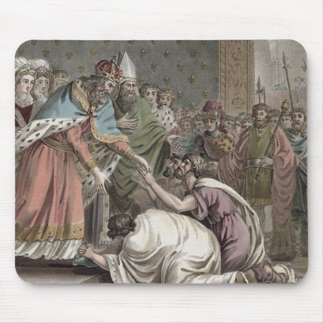 Tapis De Souris Charlemagne (742-814) reçoit les ambassadeurs pour (Devant)
