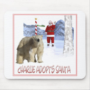 Tapis De Souris Charlie adopte l'art de couverture Père Noël