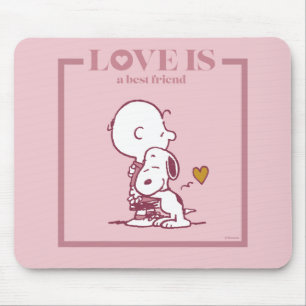 Tapis De Souris Charlie Brown & Snoopy - L'amour est un meilleur a