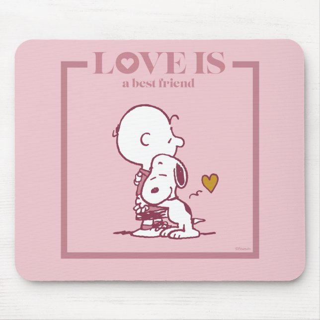 Tapis De Souris Charlie Brown & Snoopy - L'amour est un meilleur a (Devant)