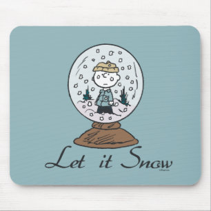 Tapis De Souris Charlie Brown Snow Globe Graphisme - Let It Snow