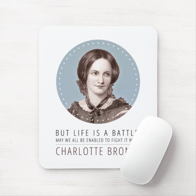 Tapis De Souris Charlotte Bronte Portrait et citation (Avec souris)