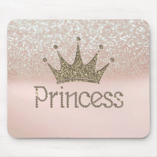 Tapis De Souris Charmant Diadème, Princesse, Bokeh Étincelant (Devant)