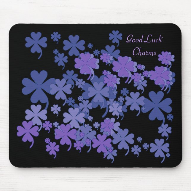 Tapis De Souris Charmes de bonne chance Mousepad violet bleu par (Devant)