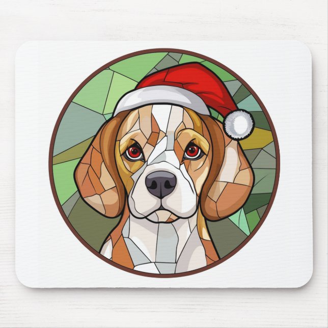 Tapis De Souris Charming Canine Cheer : Noël à thème Beagle (Devant)
