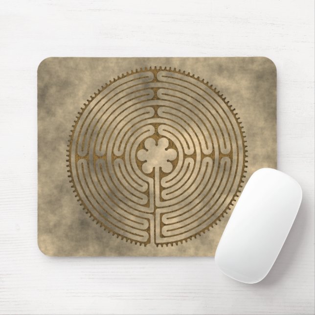 Tapis De Souris Chartres Labyrinthe - Symbole spirituel Antique 1 (Avec souris)