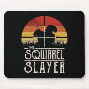Tapis De Souris Chasse à l'écureuil de style rétro vintage Sunset