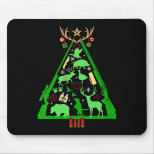 Tapis De Souris Chasse Amusante Cerf Et Chasseur De Elk Arbre De N