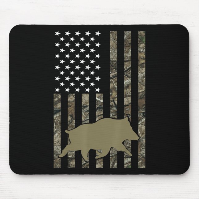 Tapis De Souris Chasse Au Cochon Pour Hommes Femmes Chasse Au Coch (Devant)