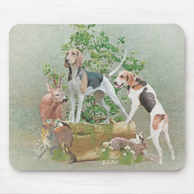 Tapis De Souris Chasse aux chiens (Devant)