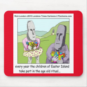 Tapis De Souris Chasse aux oeufs sur l'île de Pâques Mousepad par