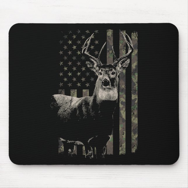Tapis De Souris Chasse Camo Drapeau Américain Cerf (Devant)