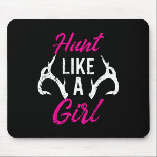 Tapis De Souris Chasse Comme Une Fille Amusante Chasseurs Antler C
