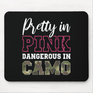 Tapis De Souris Chasse De Camo Drôle Pink Graphic Pour Les Femmes