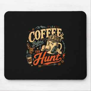 Tapis De Souris Chasse drôle café hommes femmes rétro 70s vintage