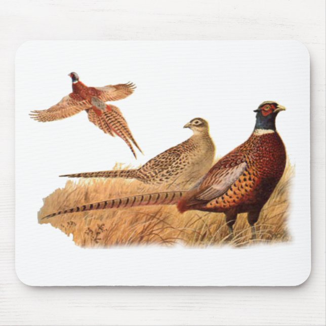 Tapis De Souris Chasse évasive d'oiseau de faisan (Devant)