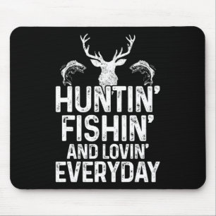 Tapis De Souris Chasse Pêche Amour Quotidien Drôle Chasseur Pêcheu