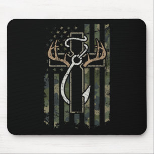 Tapis De Souris Chasse Pêche Foi - Chasseur Pêcheur Chrétien