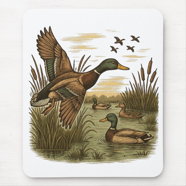 Tapis De Souris Chasse-Rétro-Volant-Caner-Colvert (Devant)