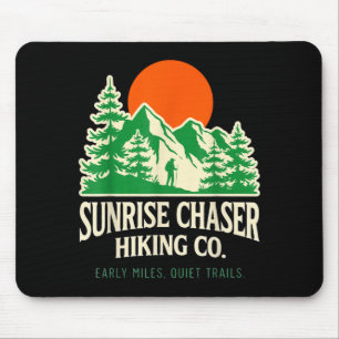 Tapis De Souris Chasseur de lever de soleil drôle randonnée sentie