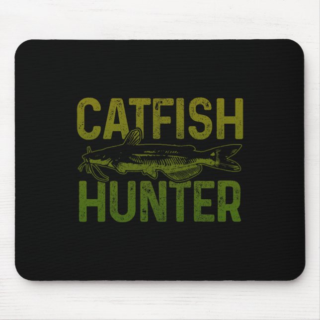 Tapis De Souris Chasseur de poisson catfish Pêche Cadeau (Devant)