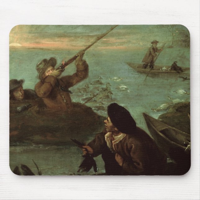 Tapis De Souris Chasseurs tirant aux canards (huile sur la toile) (Devant)
