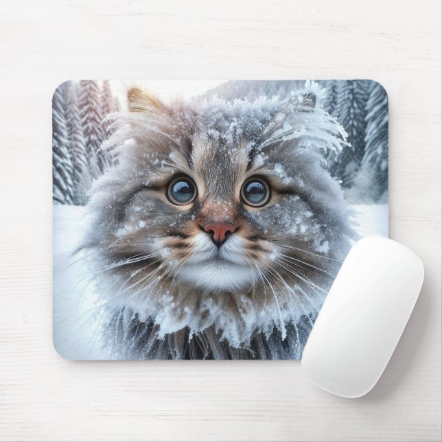 Tapis De Souris Chat à capuchon Frosty Maine (Avec souris)