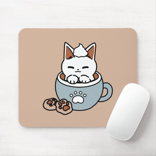 Tapis De Souris Chat adorable en Mug Conception de vacances - Chat (Avec souris)