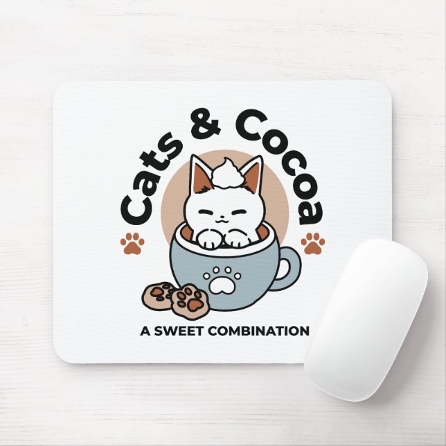 Tapis De Souris Chat adorable en Mug Conception de vacances - Chat (Avec souris)