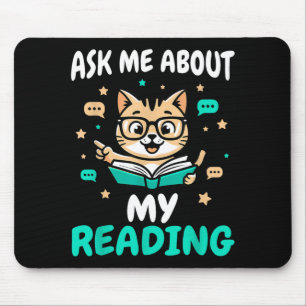 Tapis De Souris Chat amateur de livres - enseignant lisant - homme