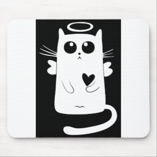 Tapis De Souris Chat Angélique Feline Halo Coeur Kitten amour 1