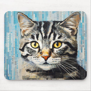 Tapis De Souris Chat Animal Animaux de compagnie Art Décor Peintur