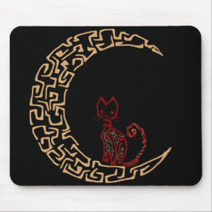 Tapis De Souris Chat artistique sur la Lune Design Mousepad