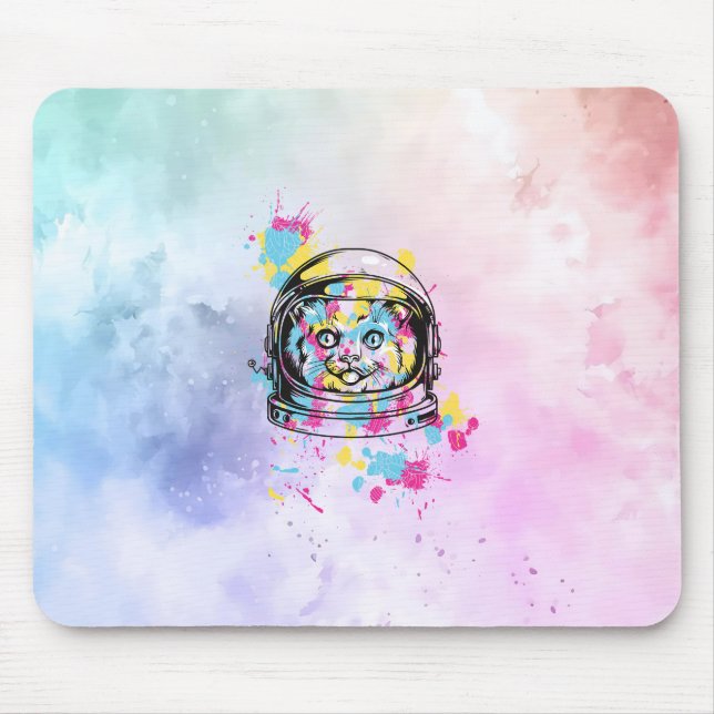Tapis De Souris Chat astronaute (Devant)