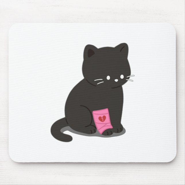 Tapis De Souris Chat au cœur brisé (Devant)