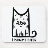 Chat avec une Moustache élégante, i coeur chats