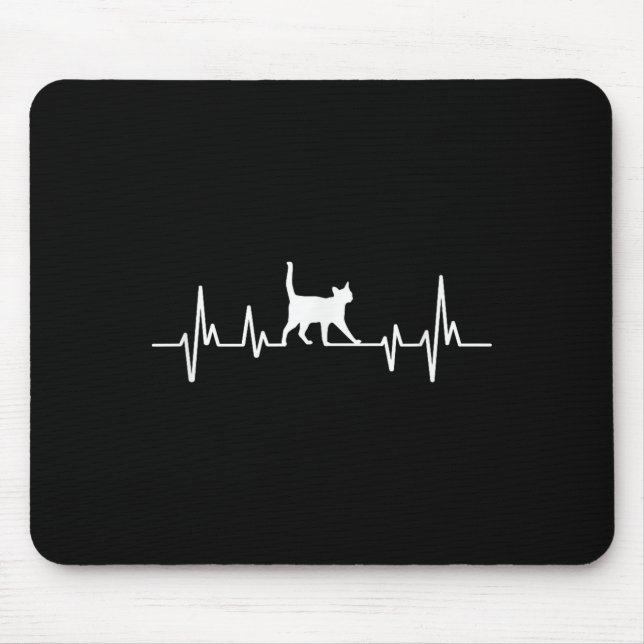 Tapis De Souris Chat battement de cœur  (Devant)
