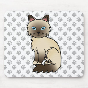 Tapis De Souris Chat Birman / Ragdoll Point Chocolat & Pattes Mign