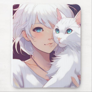 Tapis De Souris Chat blanc