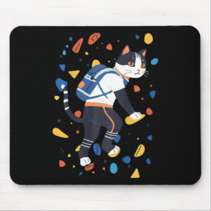 Tapis De Souris Chat Bouldering Escalade Drôle Coloré Grimpeur