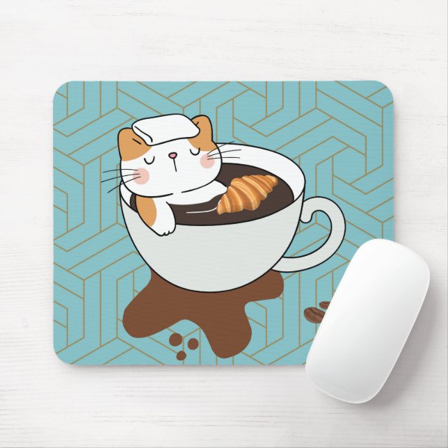 Tapis De Souris 	 Chat Café (Avec souris)