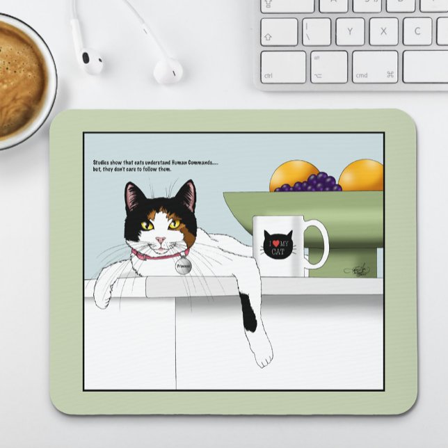 Tapis De Souris Chat calico et cuisine féline (Créateur téléchargé)