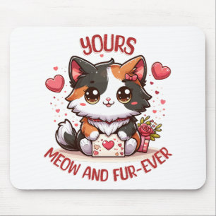 Tapis De Souris Chat calicot adorable pour la Saint-Valentin