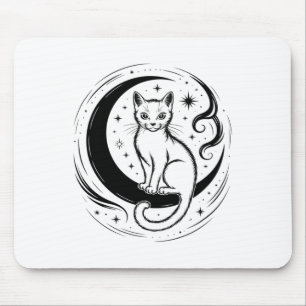 Tapis De Souris Chat Calme Fleur de Lotus Enthousiaste de Yoga Méd