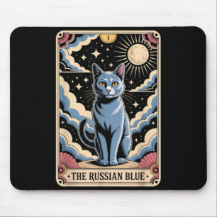 Tapis De Souris Chat carte de tarot Halloween Le Bleu Russe