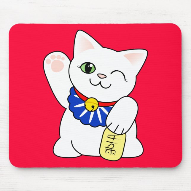 Tapis De Souris Chat chanceux de Maneki Neko (Devant)
