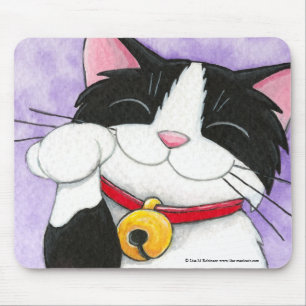Tapis De Souris Chat chanceux mignon Mousepads de smoking de